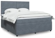 vidaXL Cama com molas/colchão 180x200 cm veludo cinzento-escuro