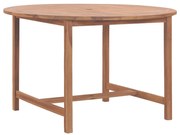 vidaXL Mesa de jantar p/ jardim Ø110x75 cm madeira de teca maciça