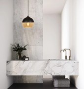 Candeeiro de Teto Camini – Preto Mel – Diâmetro 20 cm, Altura 116 cm