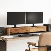 vidaXL Suporte p/ monitor c/ gavetas derivados madeira madeira velha