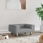 vidaXL Cama para cães 50x40x26,5 cm veludo cinzento-claro