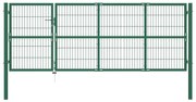 Portão para cerca de jardim com postes 350x120 cm aço verde