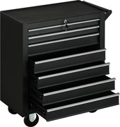 DURHAND Carrinho de Ferramentas com 7 Gavetas Rodas Trava Armário de Armazenamento para Oficina de Garagem e Chapa de Aço 69x33x75 cm Preto | Aosom Portugal