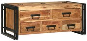 vidaXL Mesa de centro com gaveta Castanho Madeira de acácia maciça