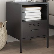 vidaXL Mesa de cabeceira 36x39x50,5 cm aço preto