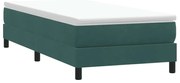 Box Cama de Molas sem Colchão Verde Escuro 100x210 cm Veludo