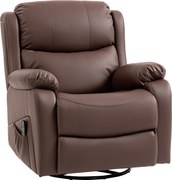 HOMCOM Poltrona Relax Reclinável com 8 Pontos de Massagem Aquecida e Apoio para Pés 87x97X100 cm Castanho | Aosom Portugal