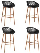 Cadeiras de bar 4 pcs preto