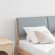 vidaXL Cabeceira estofada Cinzento-claro 120 cm