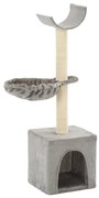 vidaXL Árvore para gatos c/ postes arranhadores sisal 105 cm cinzento
