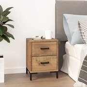 vidaXL Mesa de cabeceira 36x30x45 cm pinho maciço castanho