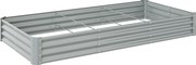 Outsunny Canteiro Retangular 240x120x30 cm em Aço Galvanizado Fundo Aberto Prata | Aosom Portugal