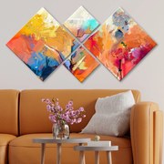 Quadro Decorativo MDF 4MDF1040210842 – Multicolor – 40 x 40 cm (2 Peça