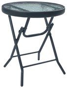 vidaXL Mesa bistrô 40x46 cm aço e vidro preto
