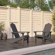 vidaXL Cadeiras de jardim Adirondack 2 pcs PEAD antracite