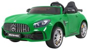 Carro elétrico para Crianças 24V 4x4 2 Lugares Mercedes-Benz GT R Rodas de EVA, Assento duplo de couro Verde Pintado