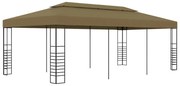 Gazebo 6x3x2,7 m 180 g/m² cinzento-acastanhado