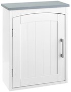 Kleankin Armário WC Suspenso Armário de Remédios Armário de Parede para Banheiro Porta Prateleira Ajustável 41x18,5x52 cm MDF Branco | Aosom Portugal