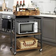 Carrinho de cozinha com tabuleiro 65 x 40 x 86 cm castanho vintage