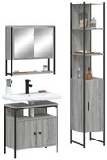 vidaXL 3 pcs Conjunto móveis casa de banho madeira proc. cinza sonoma