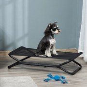 Cama Elevada para Cães Dobrável Cama para Animais de Estimação Pequenos e Médios com Tecido de Malha Respirável Estrutura de Aço para Interior e Exter