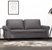 vidaXL Sofá de 2 lugares 140 cm couro artificial cinza