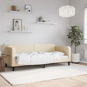 Sofá-cama 80x200 cm tecido cor creme