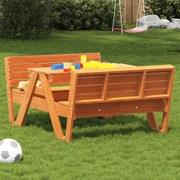 vidaXL Mesa de piquenique para crianças pinho maciço castanho mel