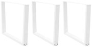 vidaXL Pés para mesa de jantar em V, 3 peças, branco, 100x(72-73,3) cm, aço