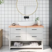 vidaXL Bancada p/ WC 120x30x(2-4) cm madeira maciça tratada castanho