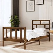 Estrutura cama de solteiro 90x190 cm pinho maciço castanho mel