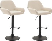 Conjunto de 2 bancos de bar Braga em couro sintético creme