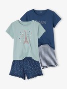 Lote de 2 pijamas BASICS, para menina marinho