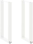 vidaXL Pés de mesa de console em forma de U, 2 peças, branco, 28x(72-73) cm, aço