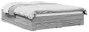 vidaXL Estrutura de cama c/ gavetas derivados madeira cinza sonoma