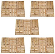 Ladrilhos de pavimento 30 pcs 50x50 cm madeira castanho