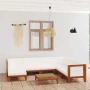 vidaXL 8 pcs conjunto lounge de jardim c/ almofadões acácia maciça