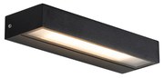 Candeeiro de Parede Moderno Preto 22cm incl. LED IP65 - Hannah