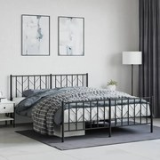 vidaXL Estrutura de cama sem colchão com pés 160x200 cm preto