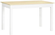 HOMCOM Mesa de Jantar para 4-6 Pessoas 6 Lugares 119x70x76 cm Moderna para Família de Madeira Branca e Carvalho | Aosom Portugal
