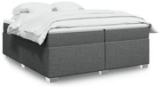 vidaXL Cama com molas/colchão 200x200 cm tecido cinzento-escuro
