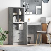 vidaXL Mesa com Armazenamento Cinza Concreto Madeira Engenheirada