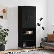 vidaXL Armário alto 69,5x34x180 cm derivados de madeira preto