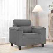 vidaXL Poltrona 60 cm tecido de microfibra cinzento-escuro