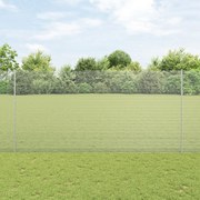 Cerca de Malha Soldada com 44 U Postes Prateados 1,5x50 m Aço
