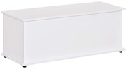 HOMCOM Baú Armazenamento Madeira Banco Dormitório Sala Estar Capacidade 60kg Design Elegante 100x40x40 Branco Resistente Durável | Aosom Portugal