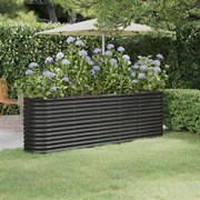 vidaXL Canteiro elevado jardim 224x40x68 aço revestido a pó antracite