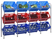 vidaXL Prateleira para 12 caixas 190x33x116 cm aço prateado