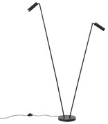 Candeeiro de pé moderno preto 2-luzes GU10 35mm - Thomas