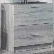 vidaXL Armário de lavatório derivados de madeira cinzento sonoma